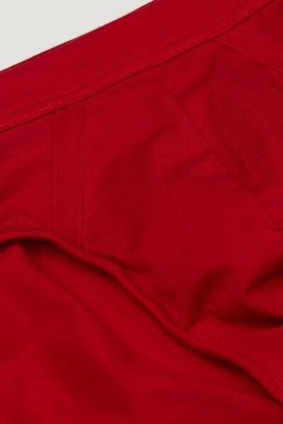 Red Elastic Waist Natural Fresh Cotton Briefs, B601_887, large image number 4
