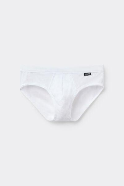 White Mercerised Premium Cotton Briefs, White, large image number 2