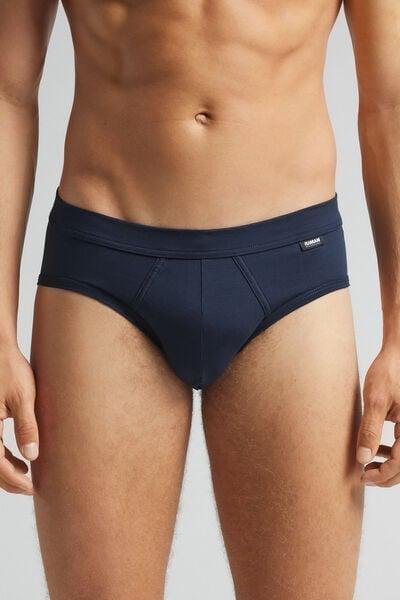 Navy Mercerised Premium Briefs, B601_490J, large image number 0