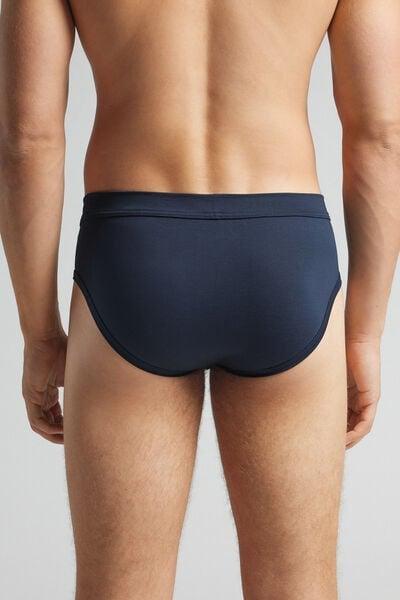 Navy Mercerised Premium Briefs, B601_490J, large image number 3