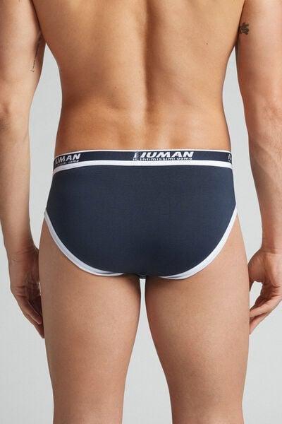 Navy Superior Cotton Briefs, Midnight Blue/white, large image number 3