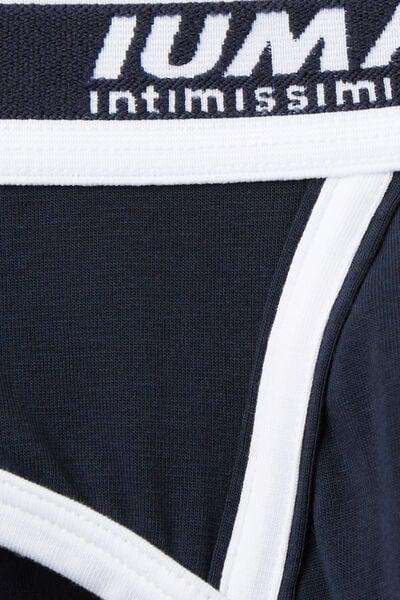 Navy Superior Cotton Briefs, Midnight Blue/white, large image number 4