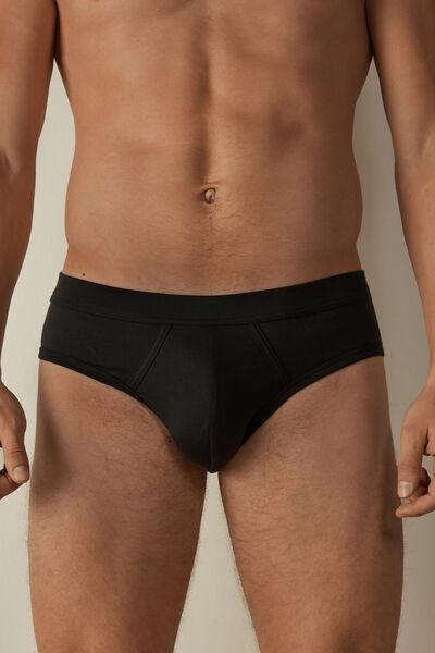 Black Solid Briefs, , medium