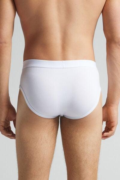 White Elastic Waist Briefs, White, large image number 3