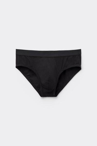 Black Elastic Waist Briefs, Black, large image number 2