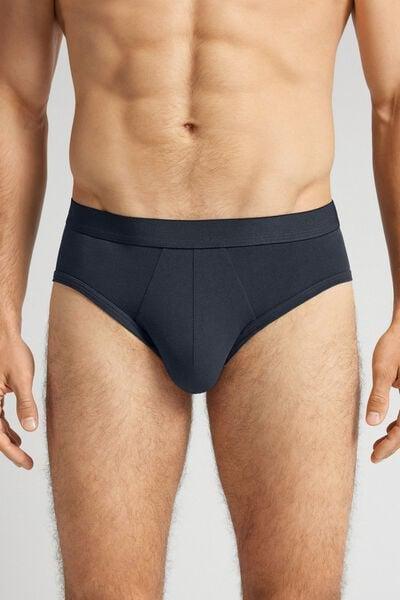 Navy Elastic Waist Briefs, , large image number 0