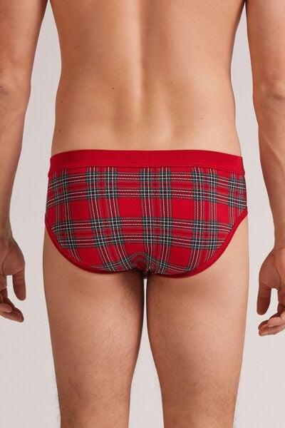 Red Christmas Tartan Superior Cotton Briefs, , large image number 3