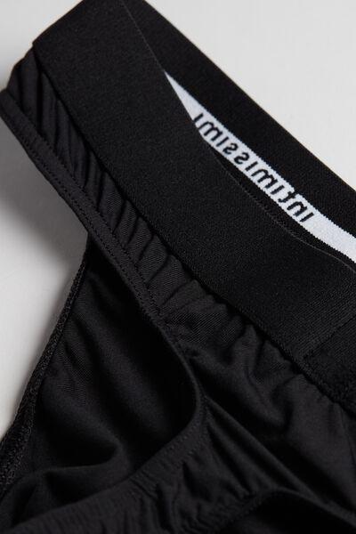 Black Logo Detail Thong, Black, large image number 4