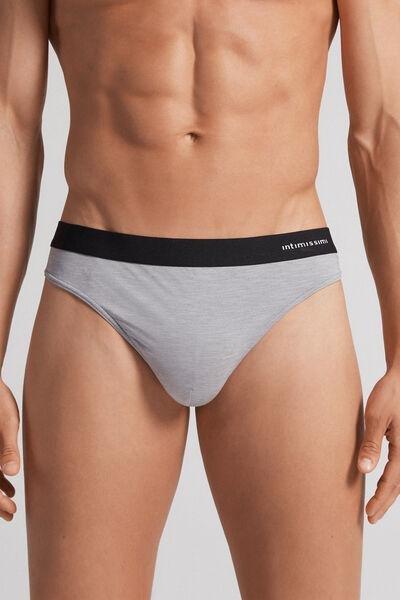 Grey Logo Detail Microfibre Thong, B601_9958, medium