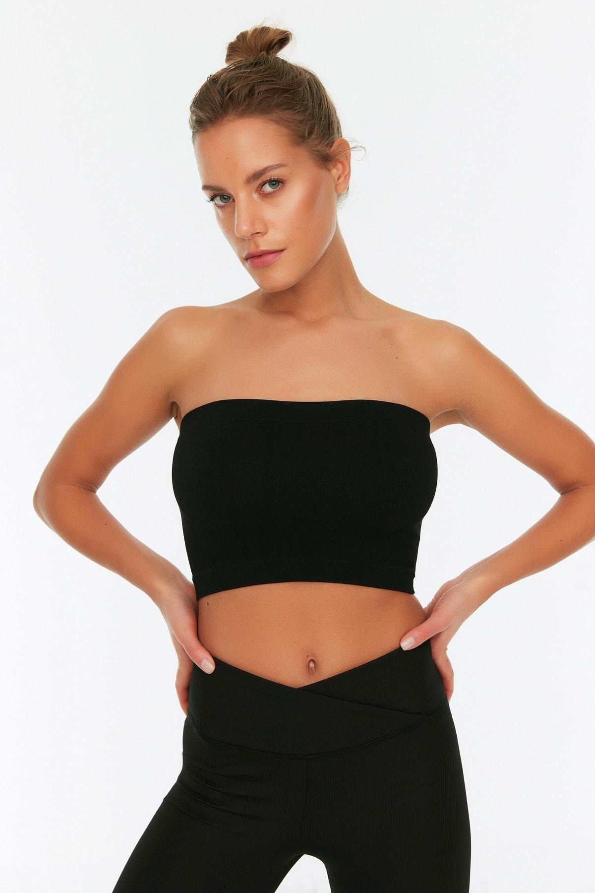 Black Plain Sports Bra, Set Of 2, , large image number 7