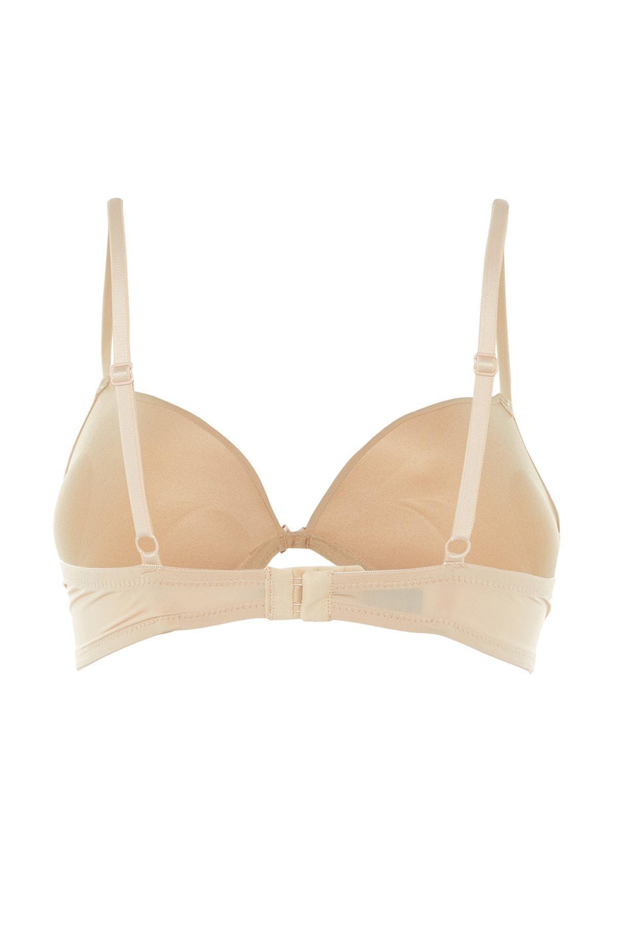 Beige Plain Bra, , large image number 5