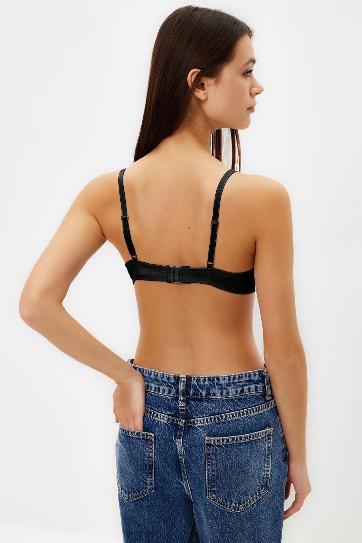 Black Plain Bra, , large image number 5
