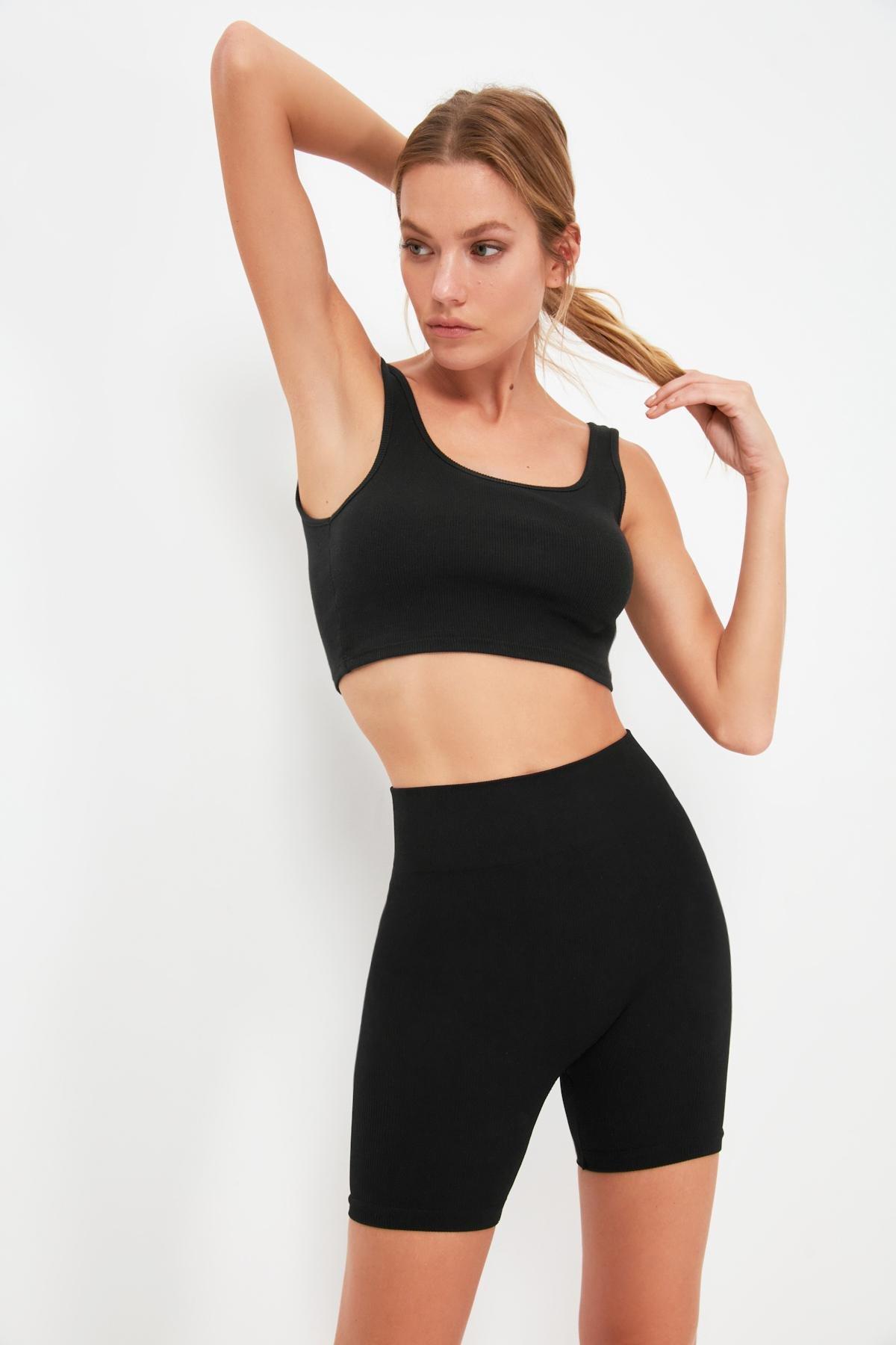 Black High Waist Biker Jackets Sports Leggings, , large image number 4