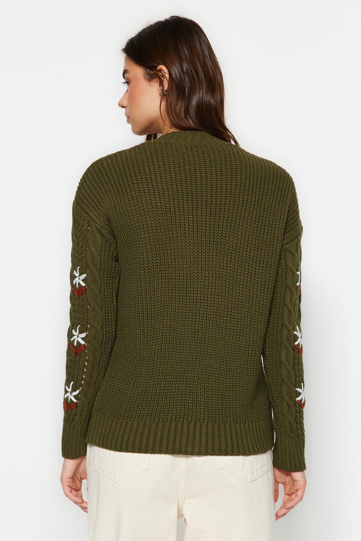 Green V-Neck Cardigan, , large image number 5