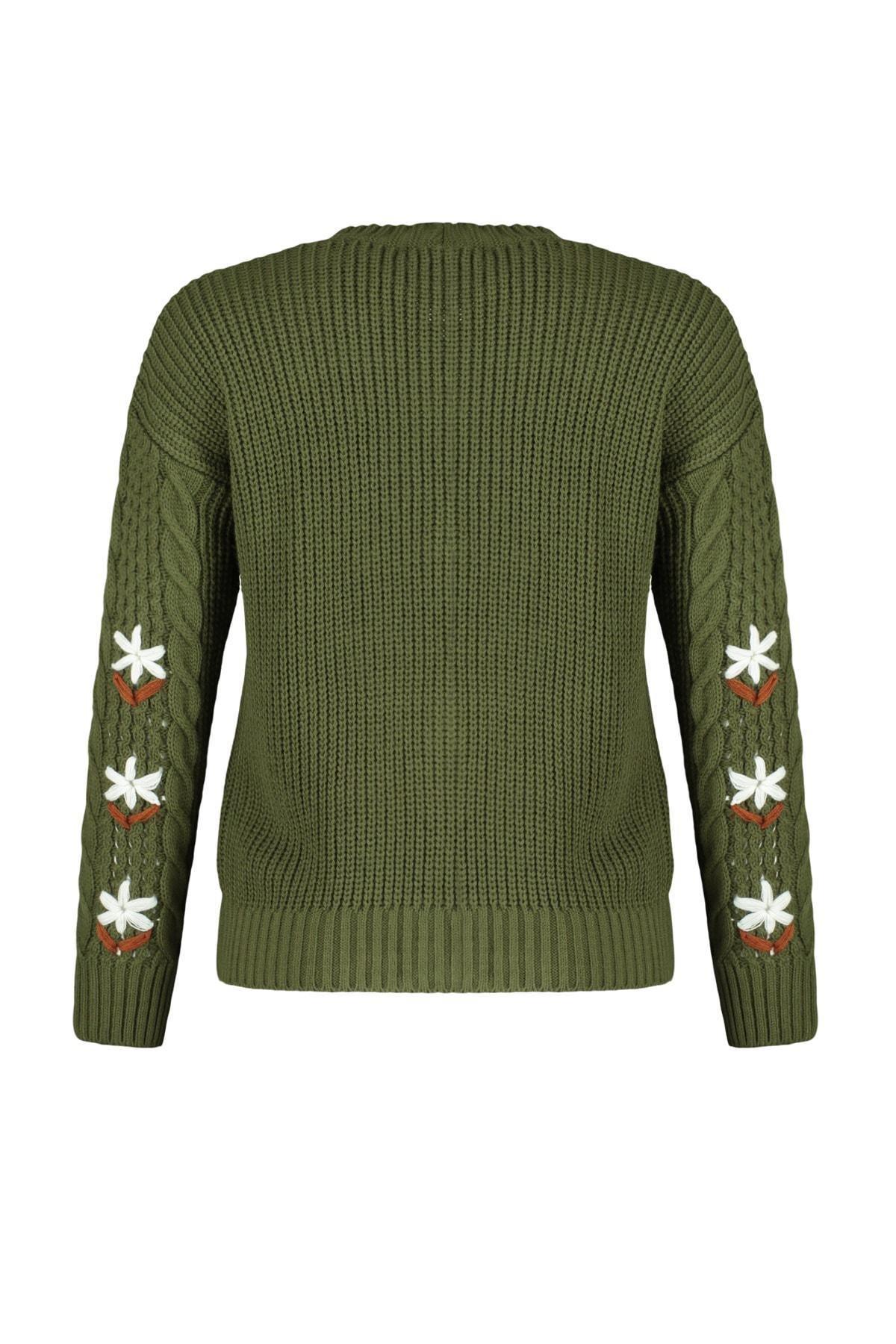 Green V-Neck Cardigan, , large image number 7