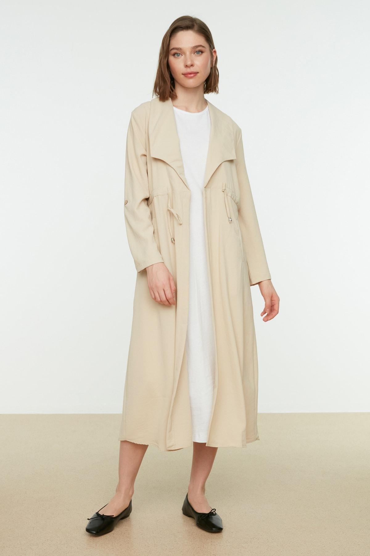 White A Line Crew Neck Dress, , large image number 2