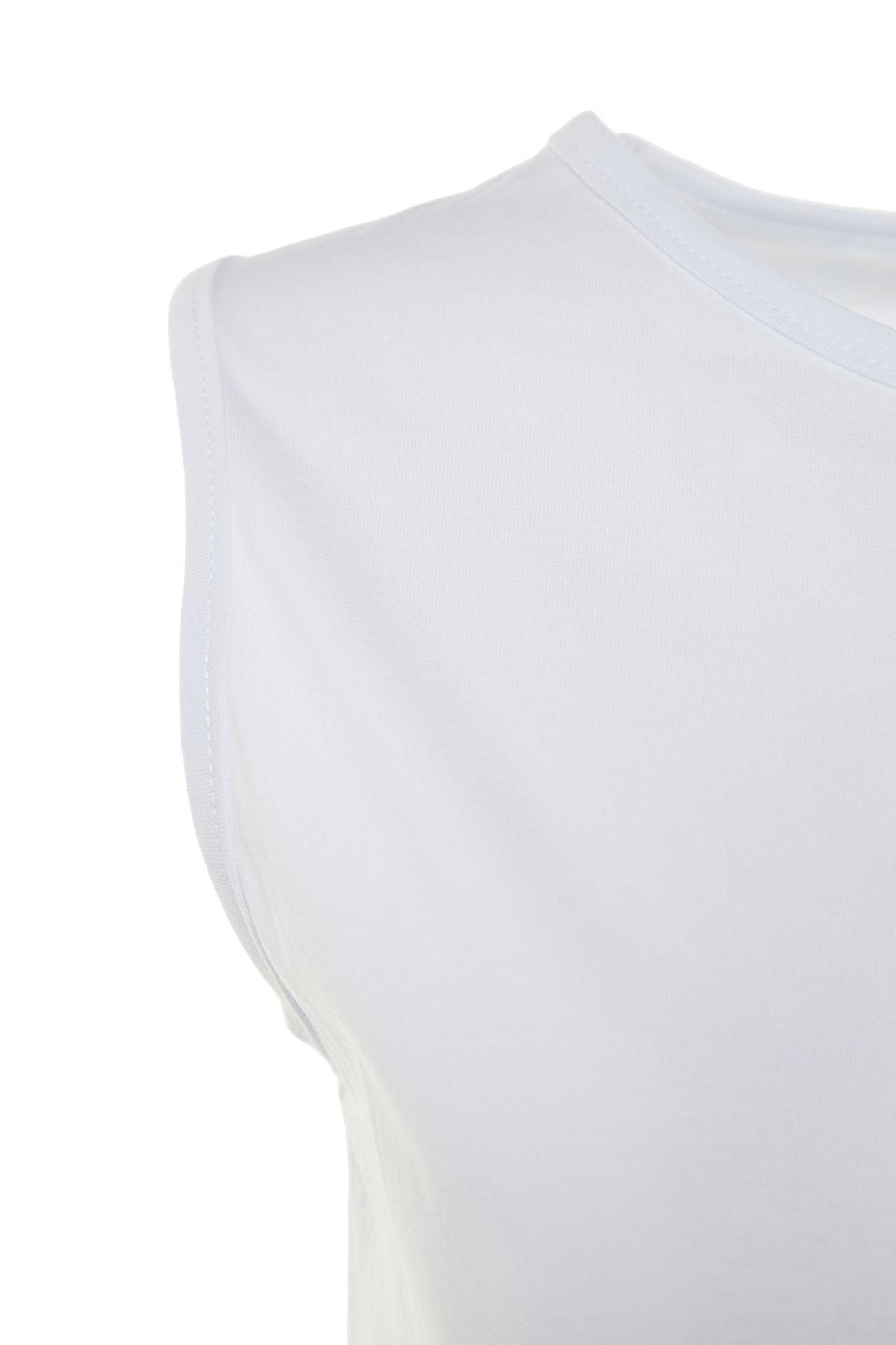 White A Line Crew Neck Dress, , large image number 5