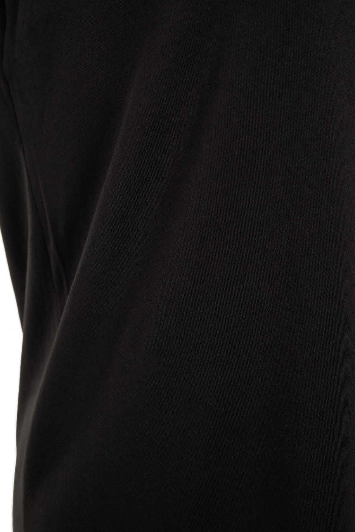 Black A Line Crew Neck Dress, Black, large image number 6