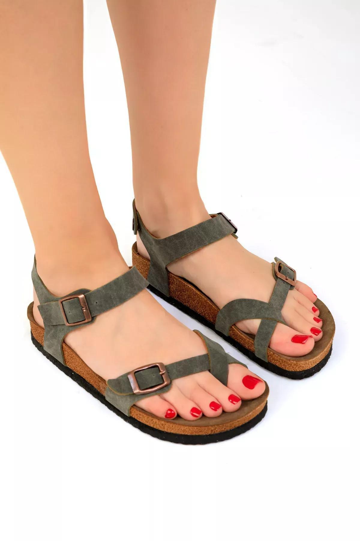 Green Sandals, Khaki, large image number 7