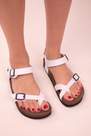 SOHO - White Flat Sandals