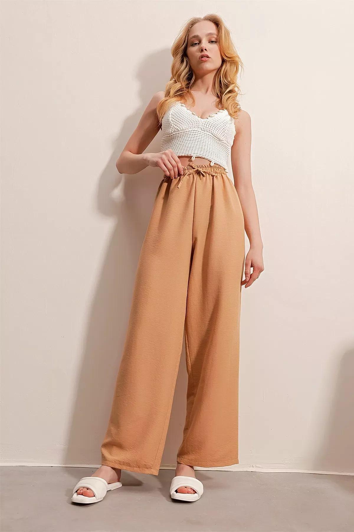 Brown High Waist Pants, , medium