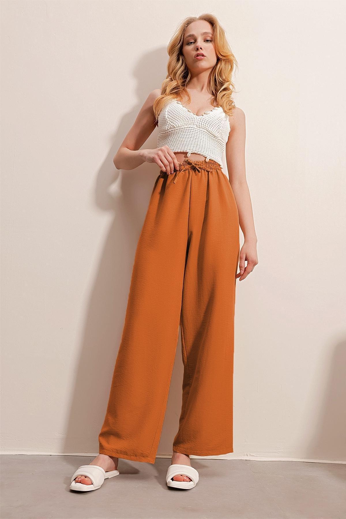Brown High Waist Pants, , large image number 2