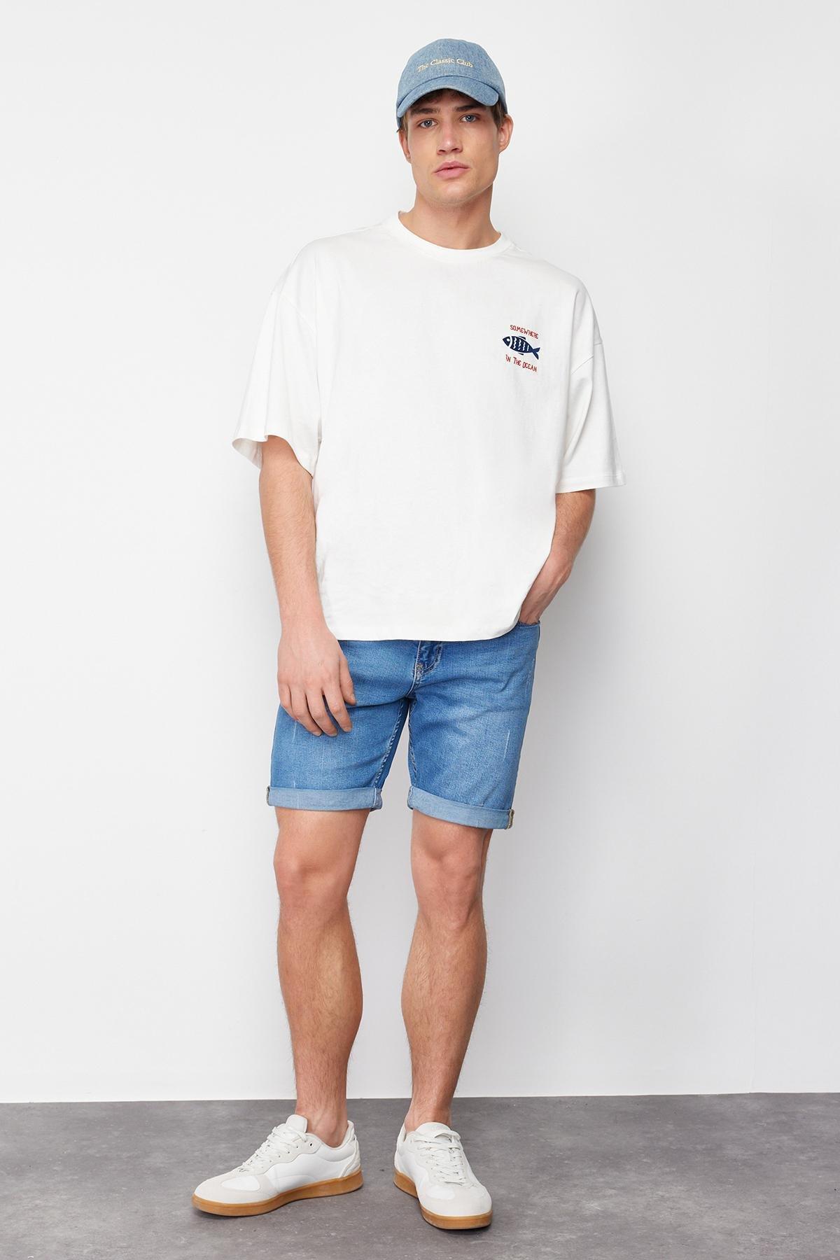 Multicolour Mid Waist Shorts, Blue, large image number 1
