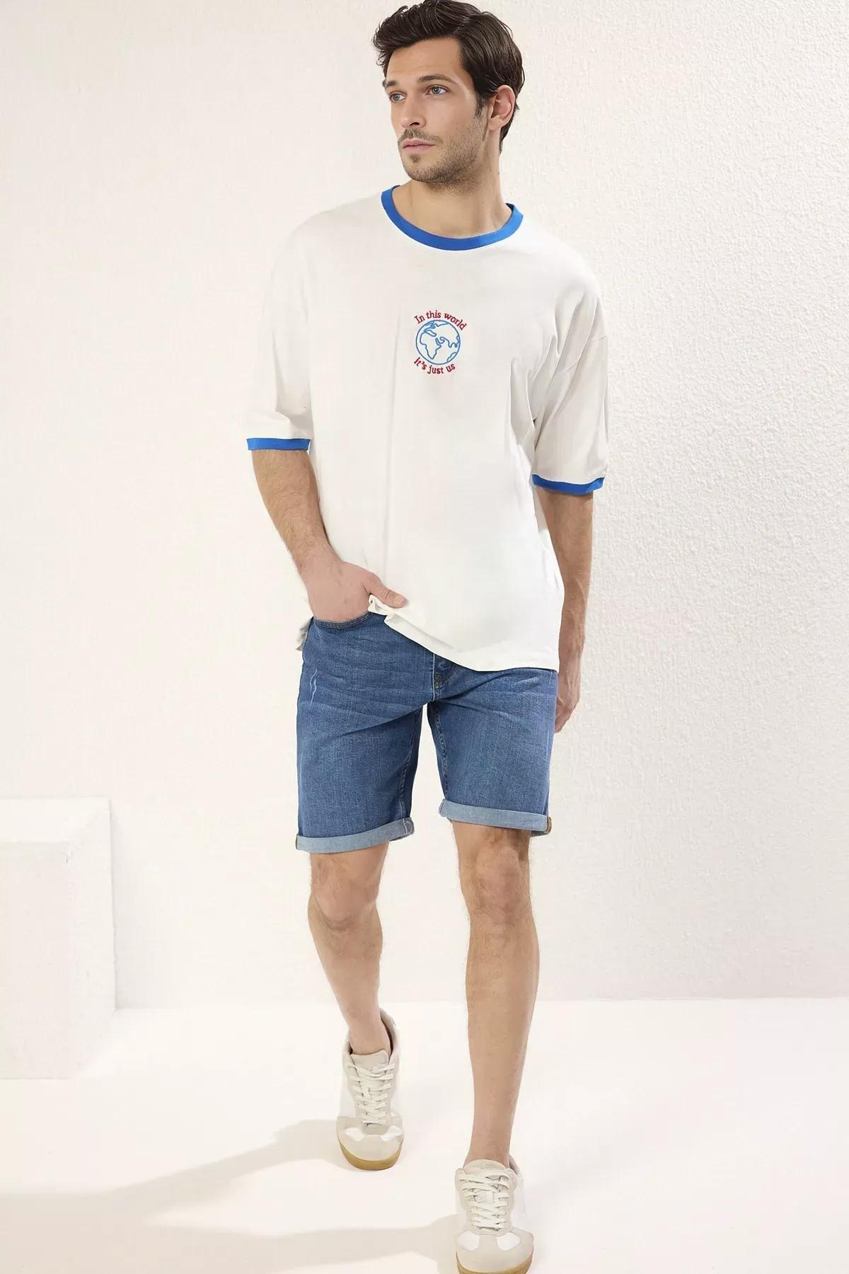 Multicolour Mid Waist Shorts, Blue, large image number 2