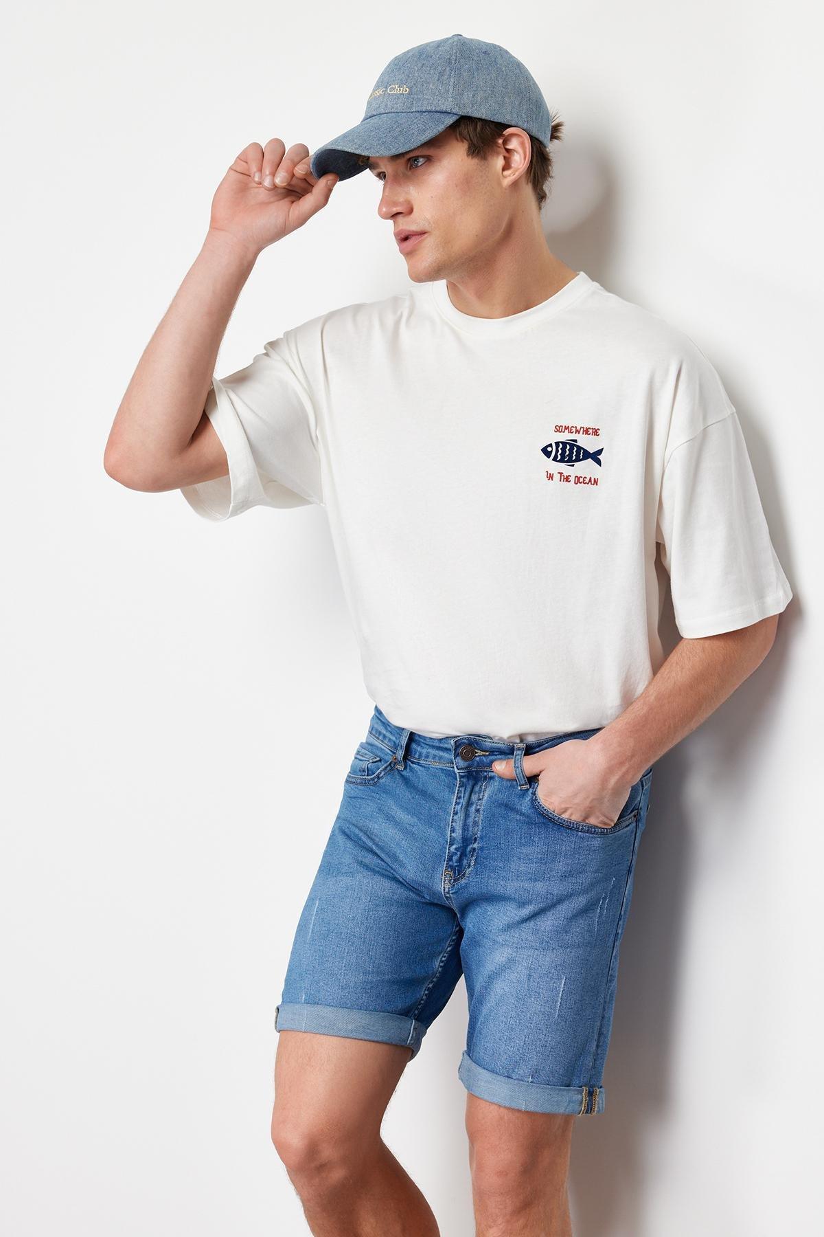 Multicolour Mid Waist Shorts, Blue, large image number 7