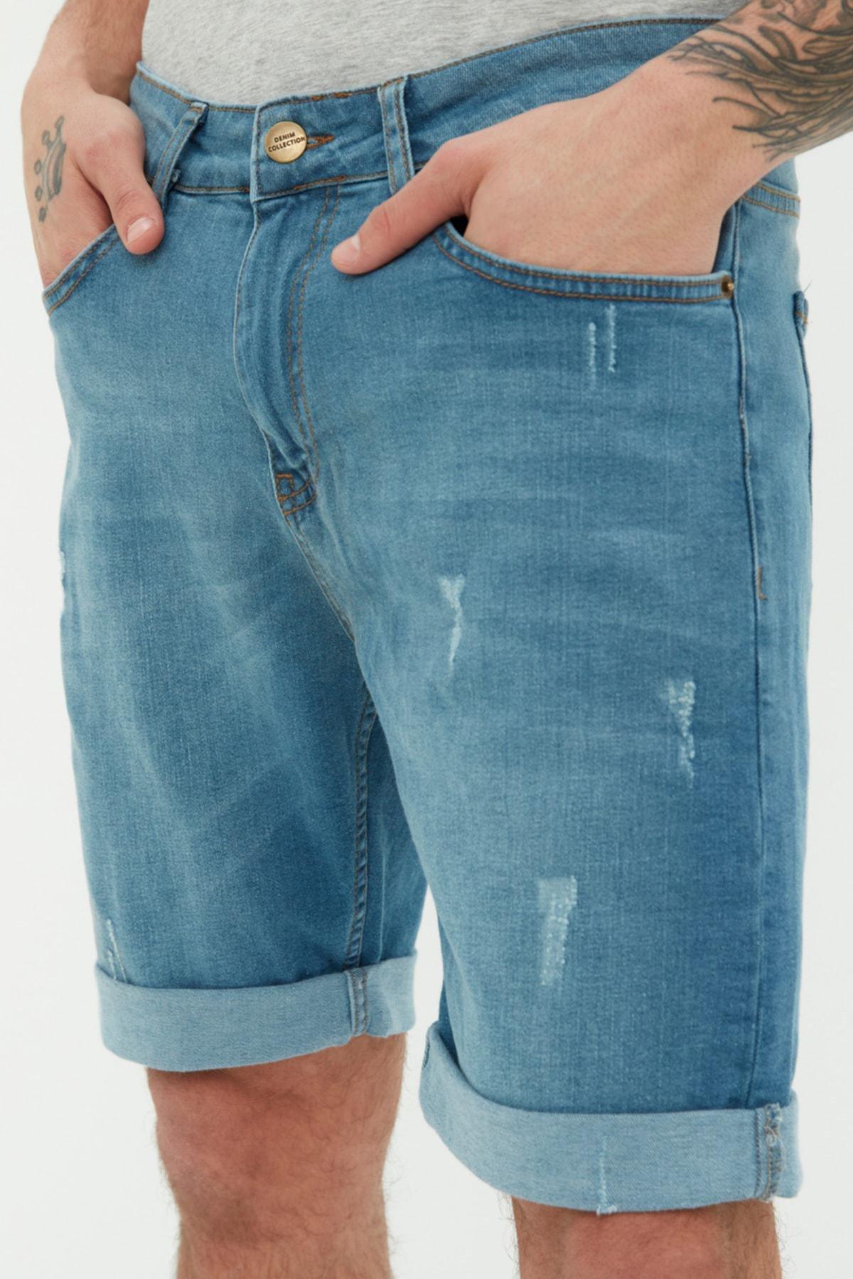 Multicolour Mid Waist Shorts, Blue, large image number 9