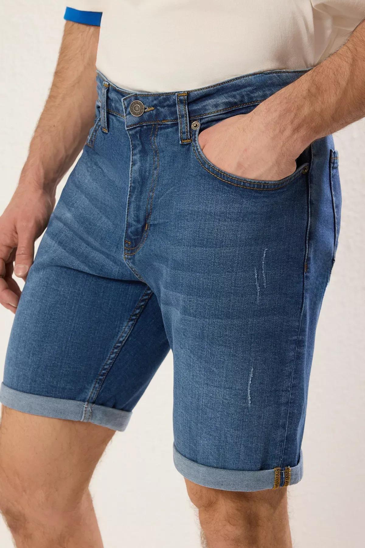 Multicolour Mid Waist Shorts, Blue, large image number 11