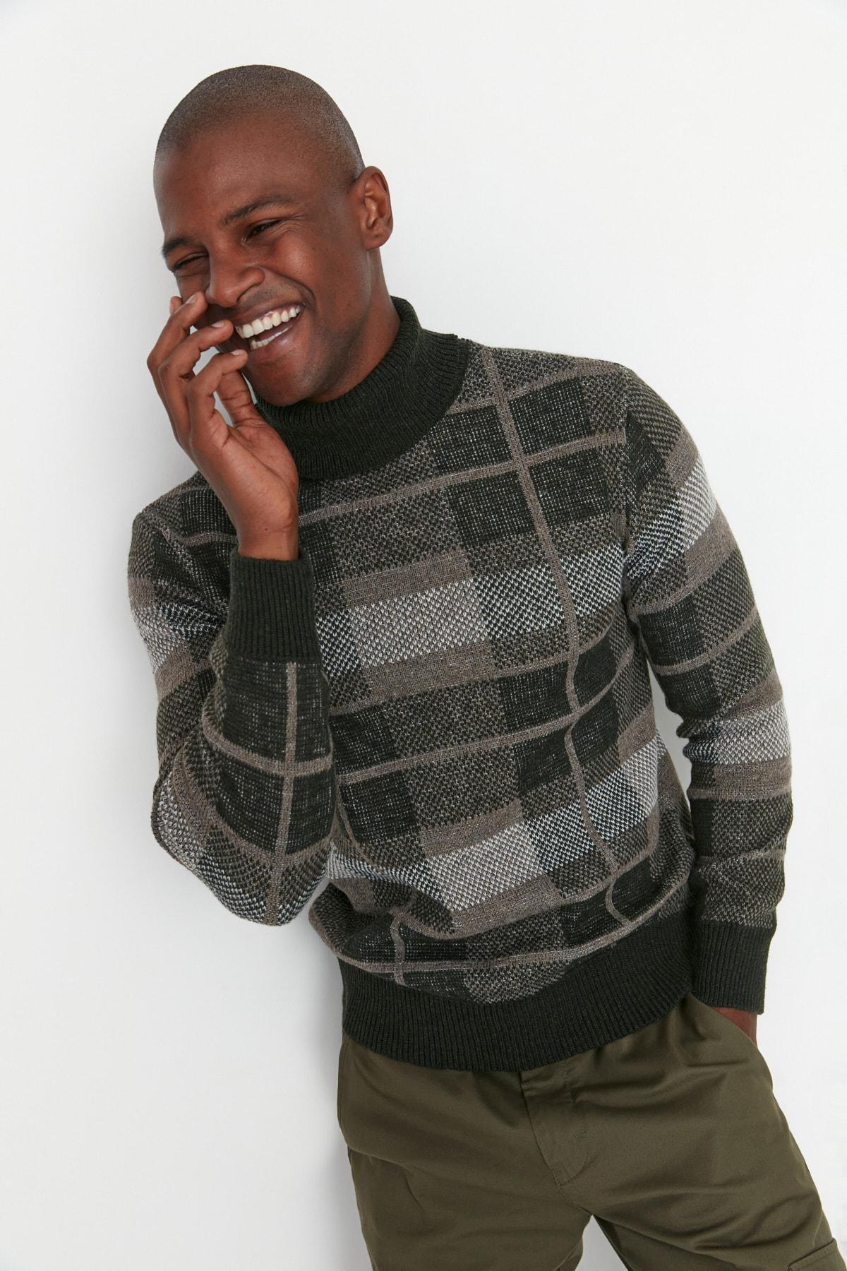 Grey Turtleneck Sweater, , large image number 0