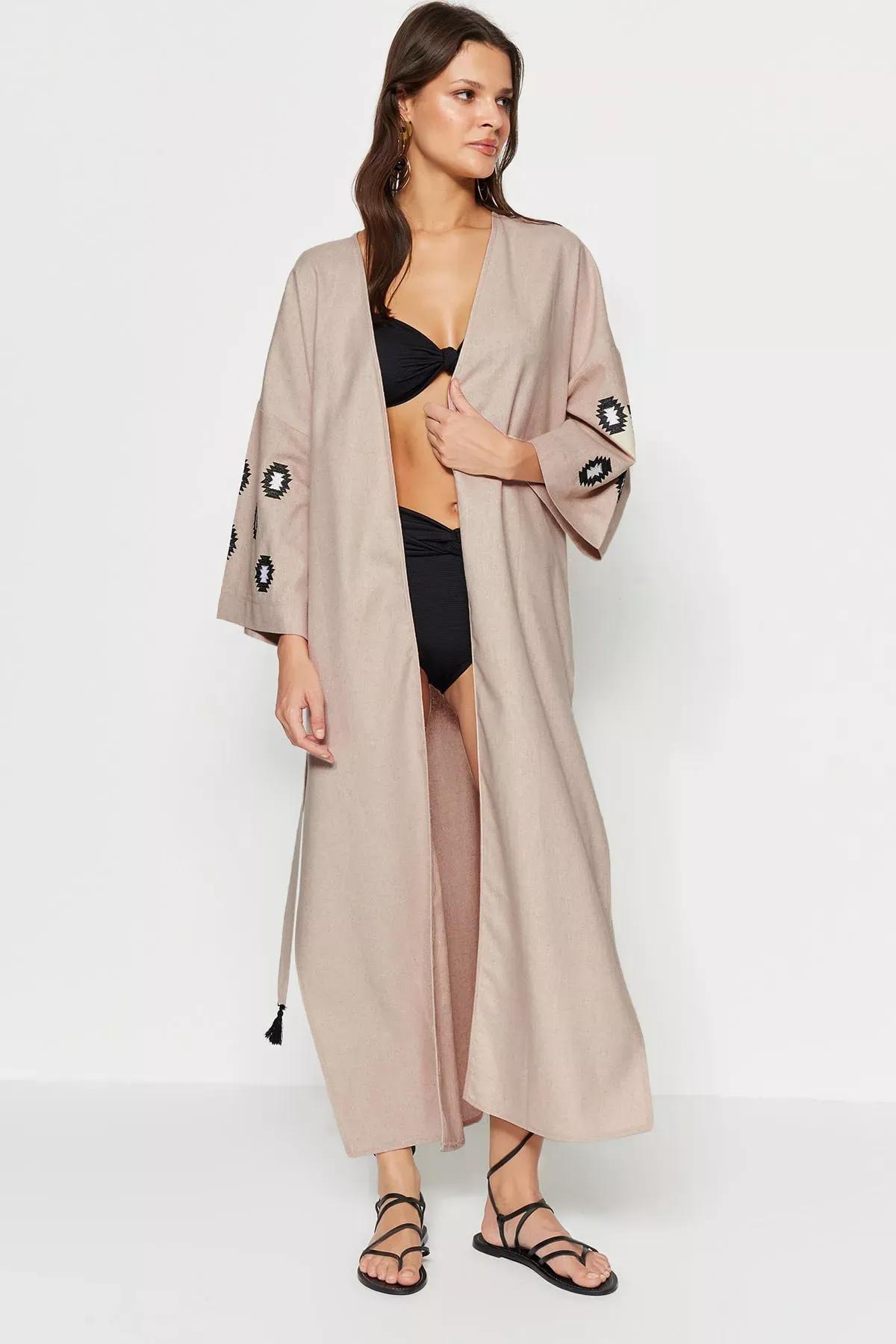Beige Kimono, , large image number 0