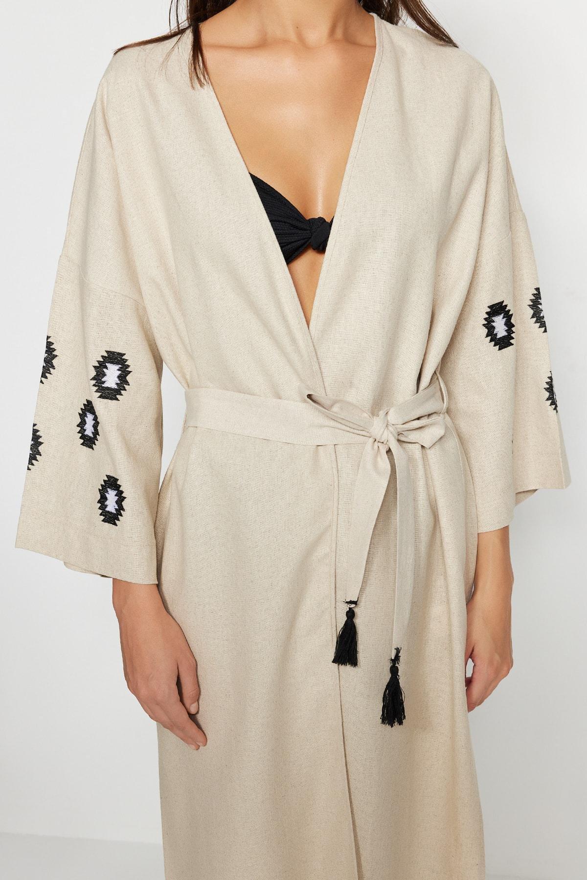 Beige Kimono, , large image number 4