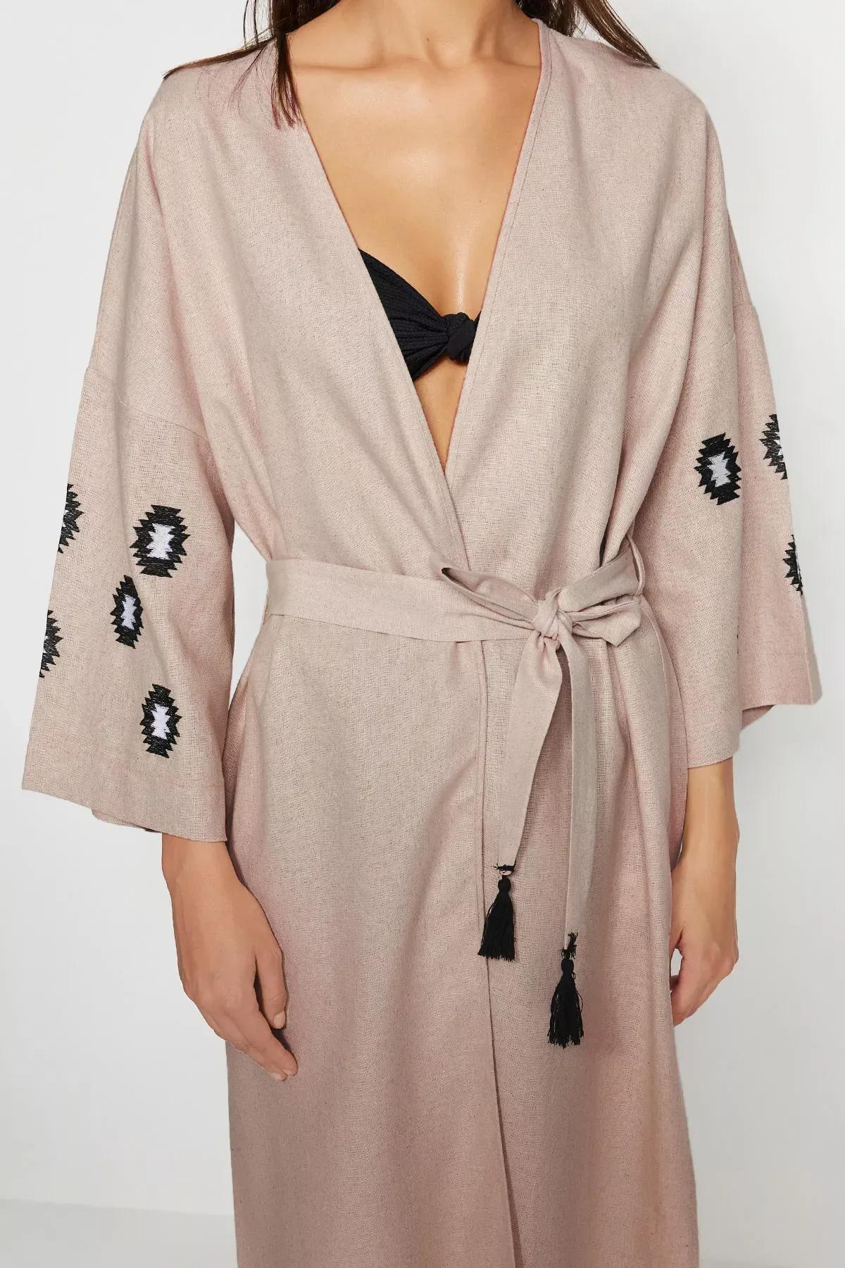 Beige Kimono, , large image number 4