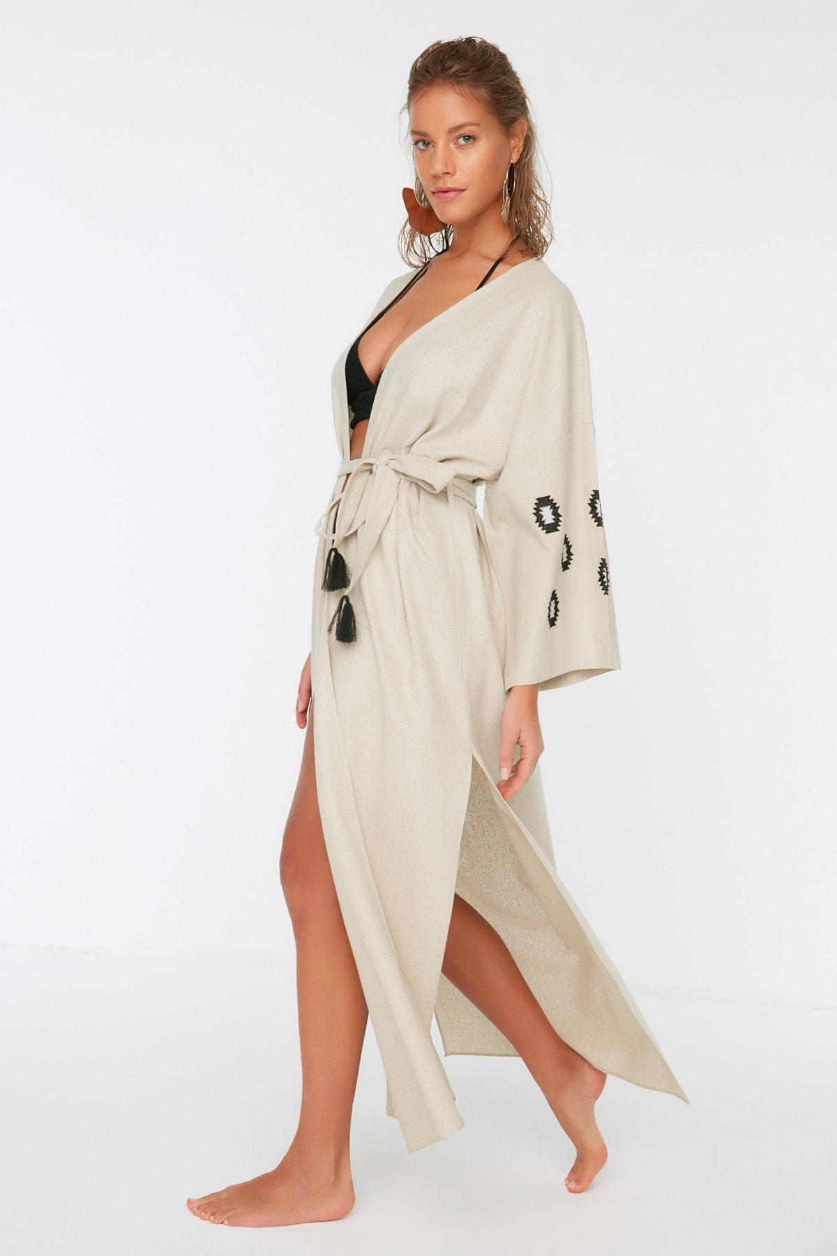 Beige Kimono, , large image number 6
