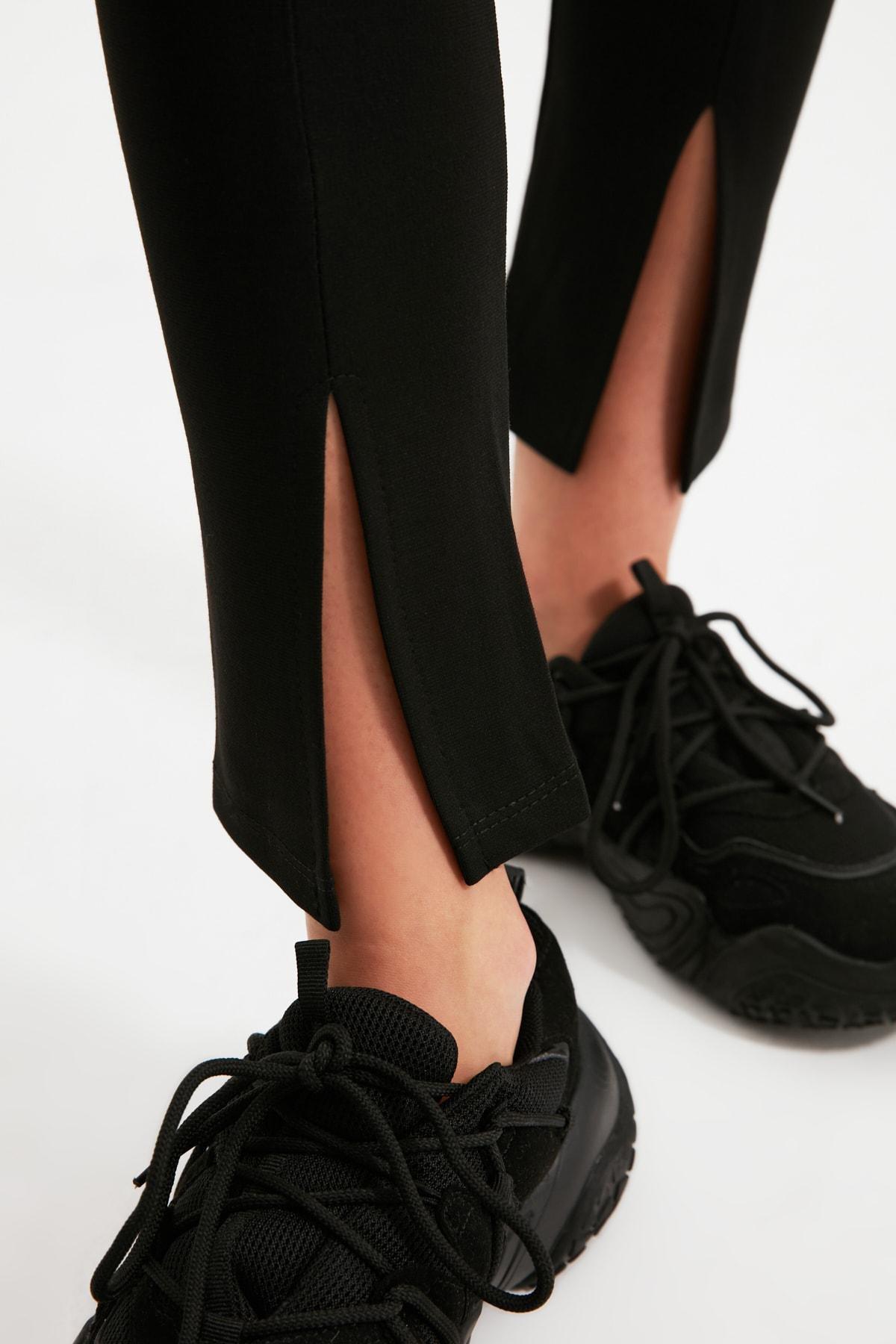 Black High Waist Leggings, Black, large image number 2