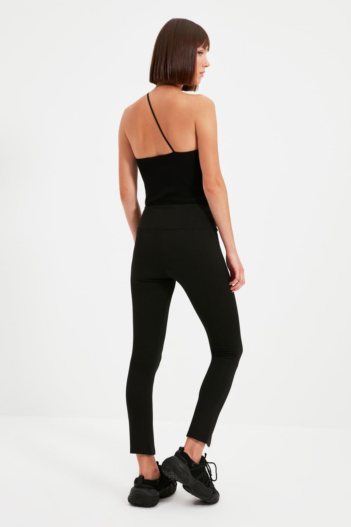 Black High Waist Leggings, Black, large image number 4