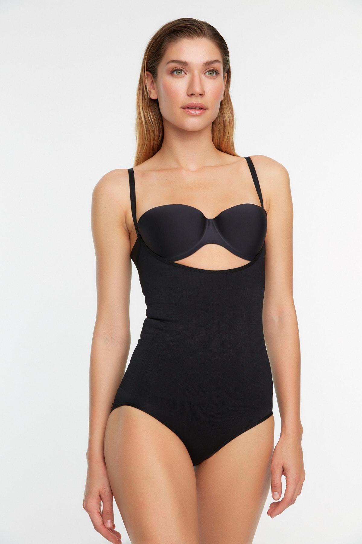 Black Crew Neck Corset, , large image number 0