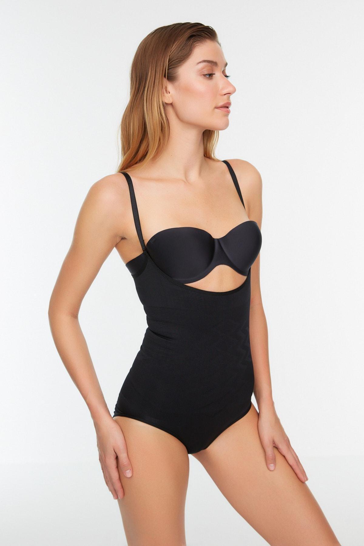 Black Crew Neck Corset, , large image number 1