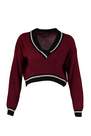Trendyol - Burgundy V-Neck Sweater