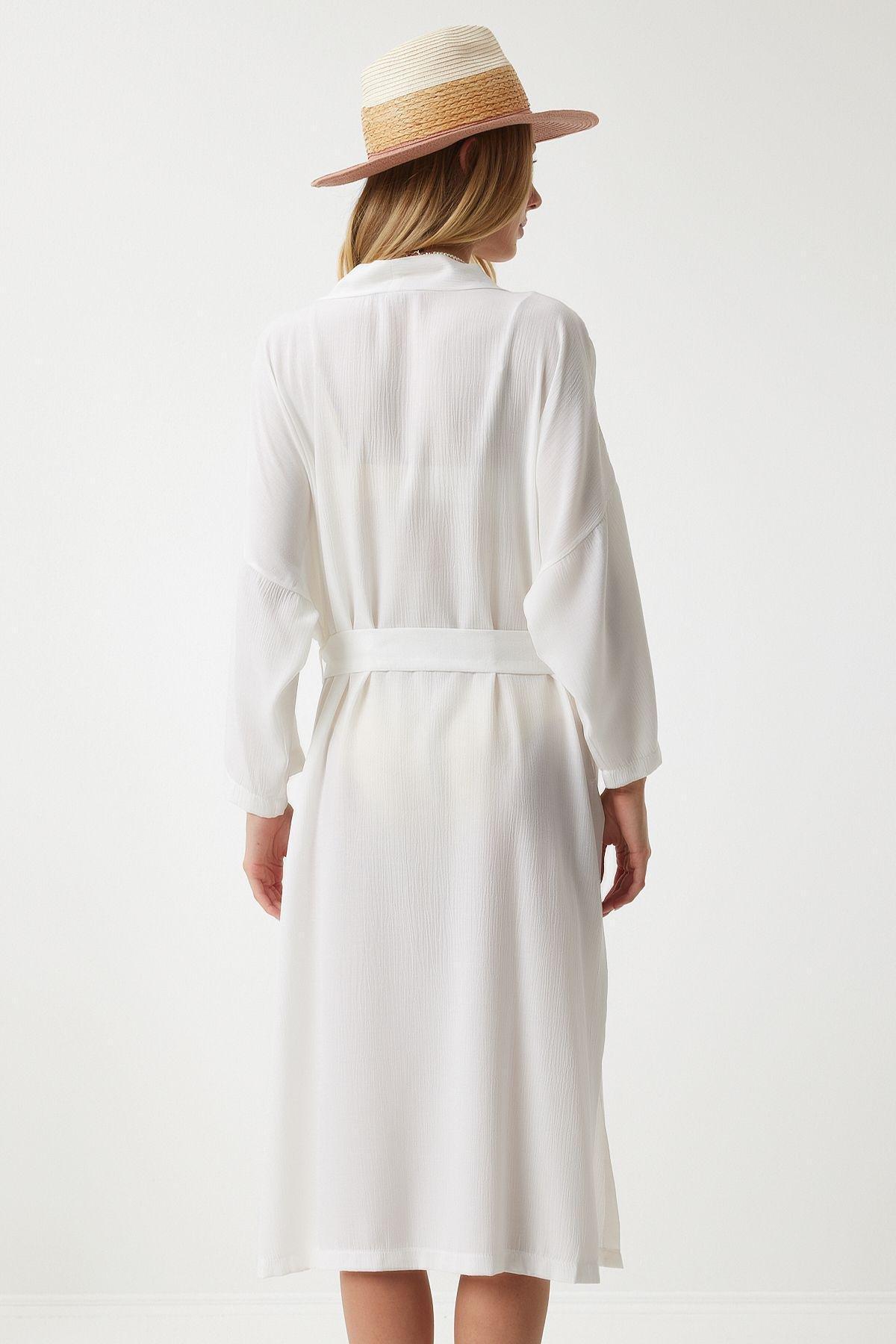 White Cache-Coeur Kimono, , large image number 11