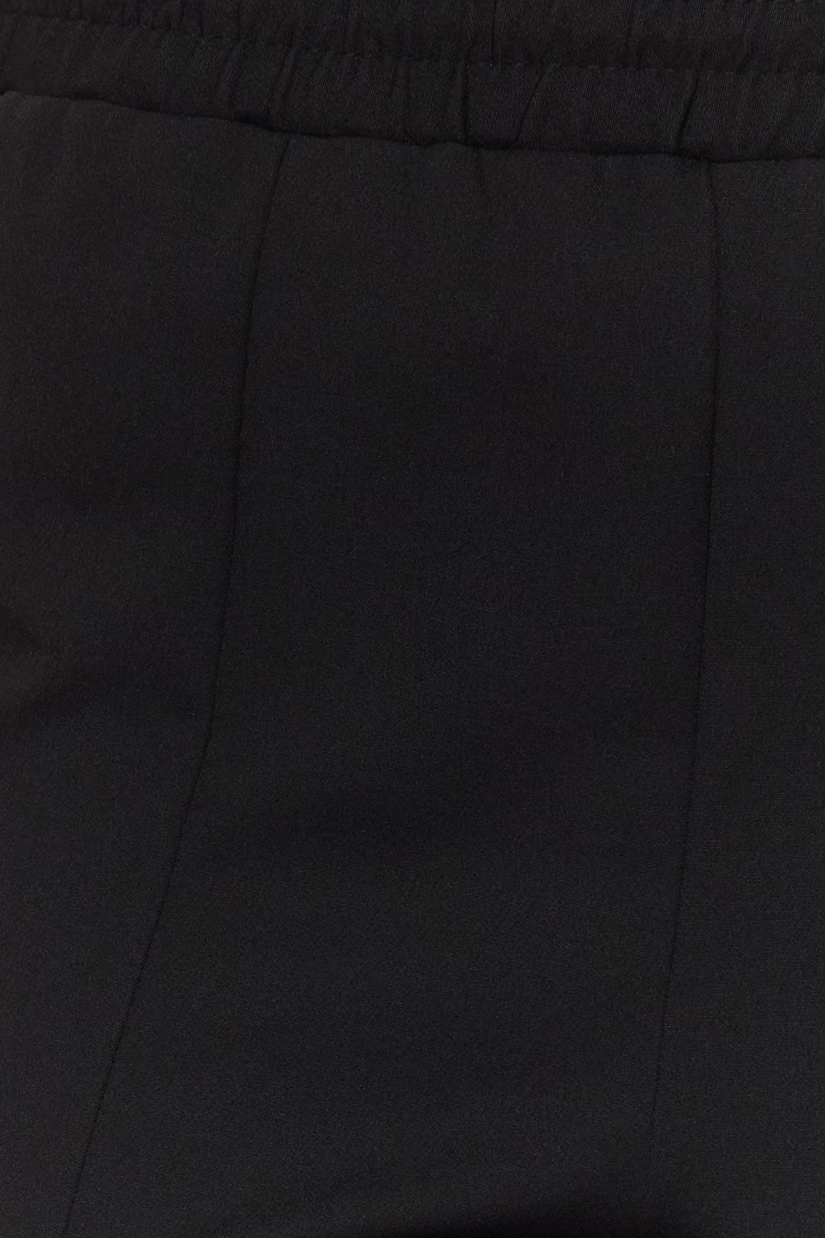 Black Straight Mid Waist Pants, , large image number 9