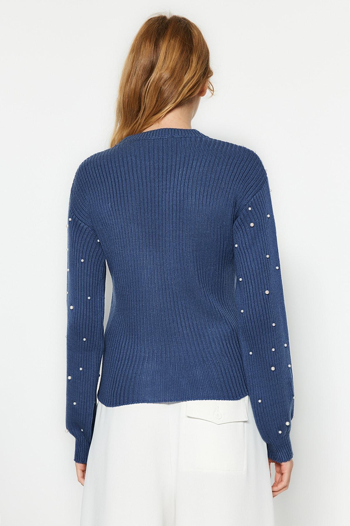 Blue Off-Shoulder Sweater, , large image number 6