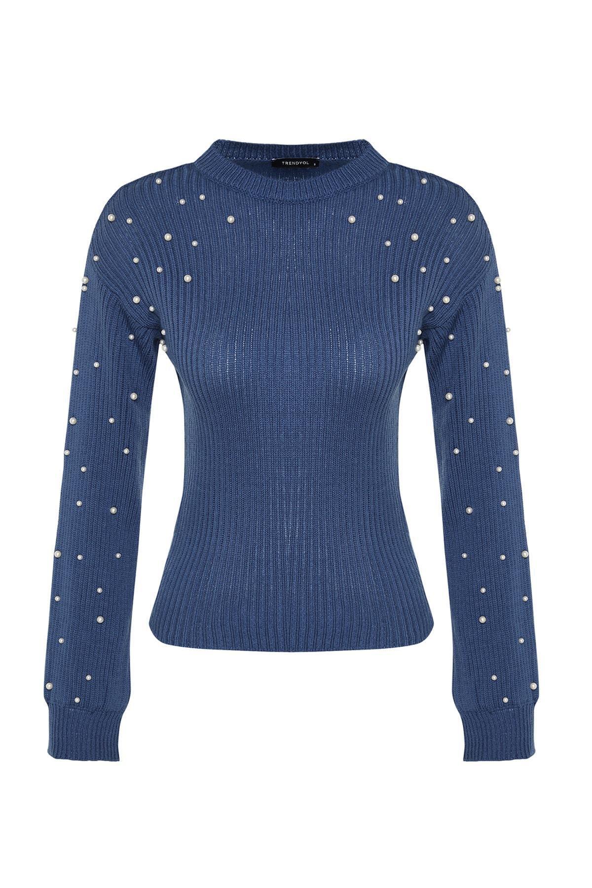 Blue Off-Shoulder Sweater, , large image number 7