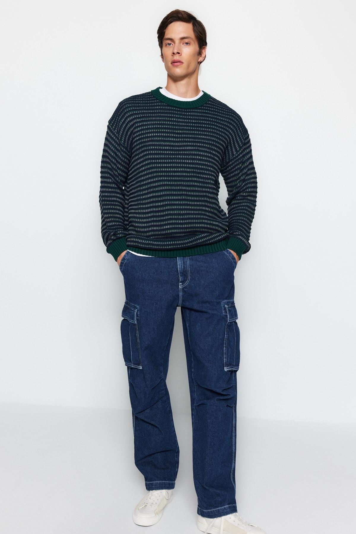 Navy Striped Sweater, , large image number 2