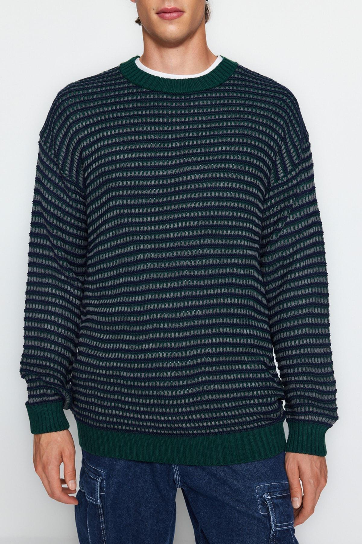 Navy Striped Sweater, , large image number 3