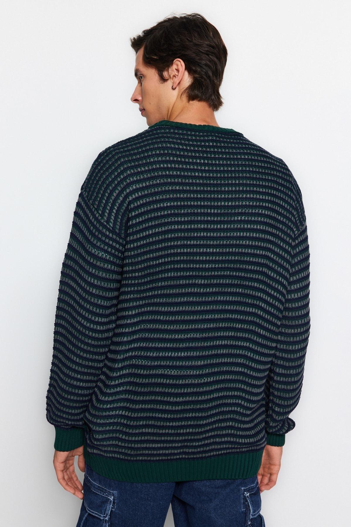 Navy Striped Sweater, , large image number 4