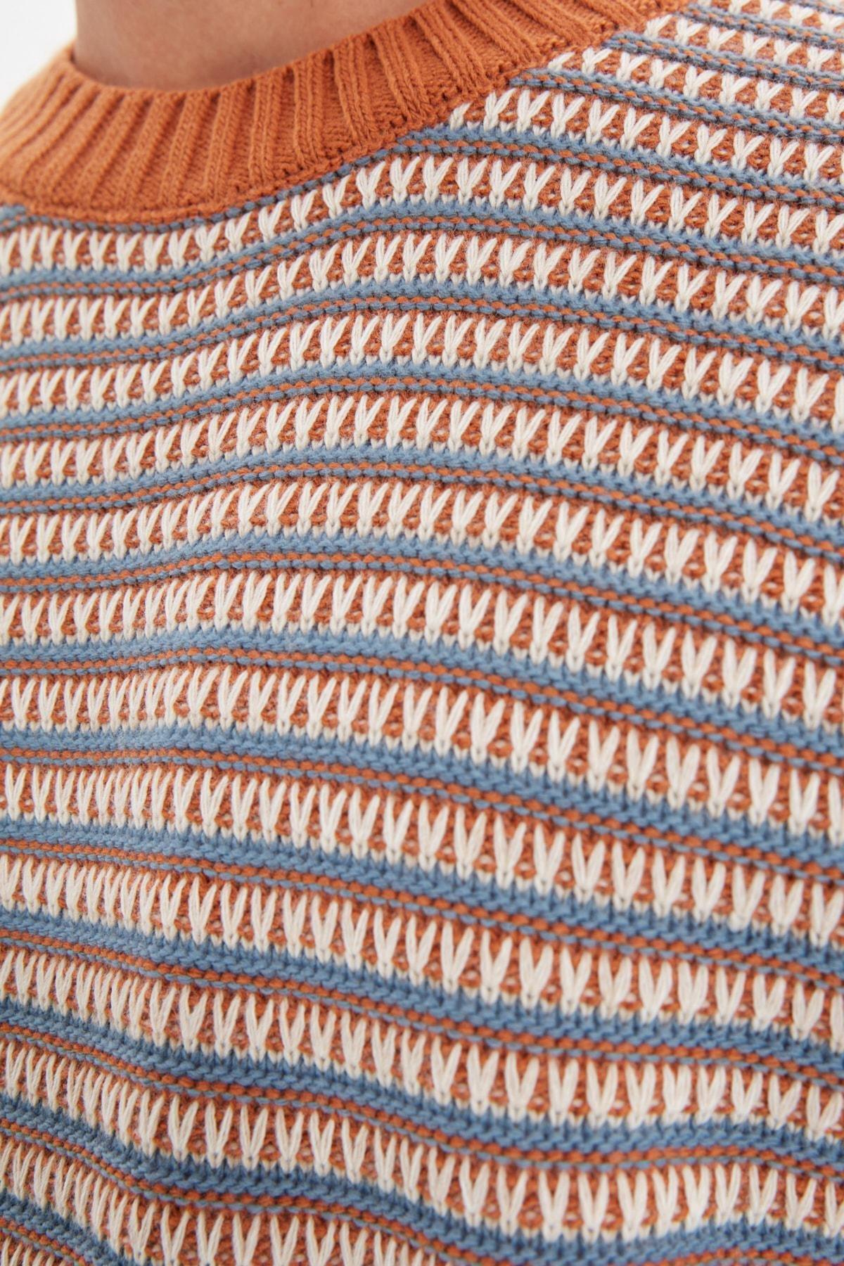 Brown Crew Neck Sweater, Brown, large image number 5