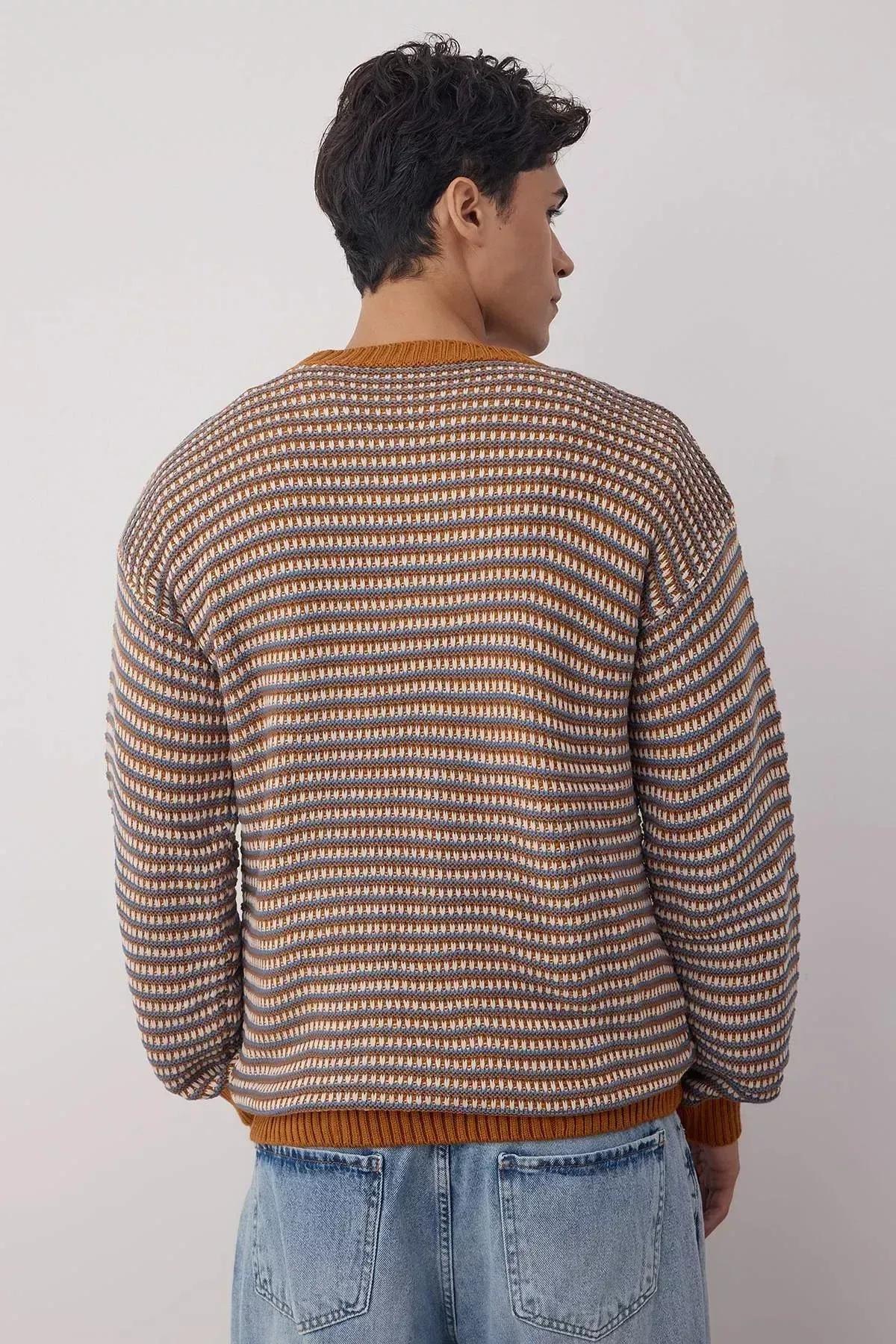 Brown Crew Neck Sweater, Brown, large image number 6